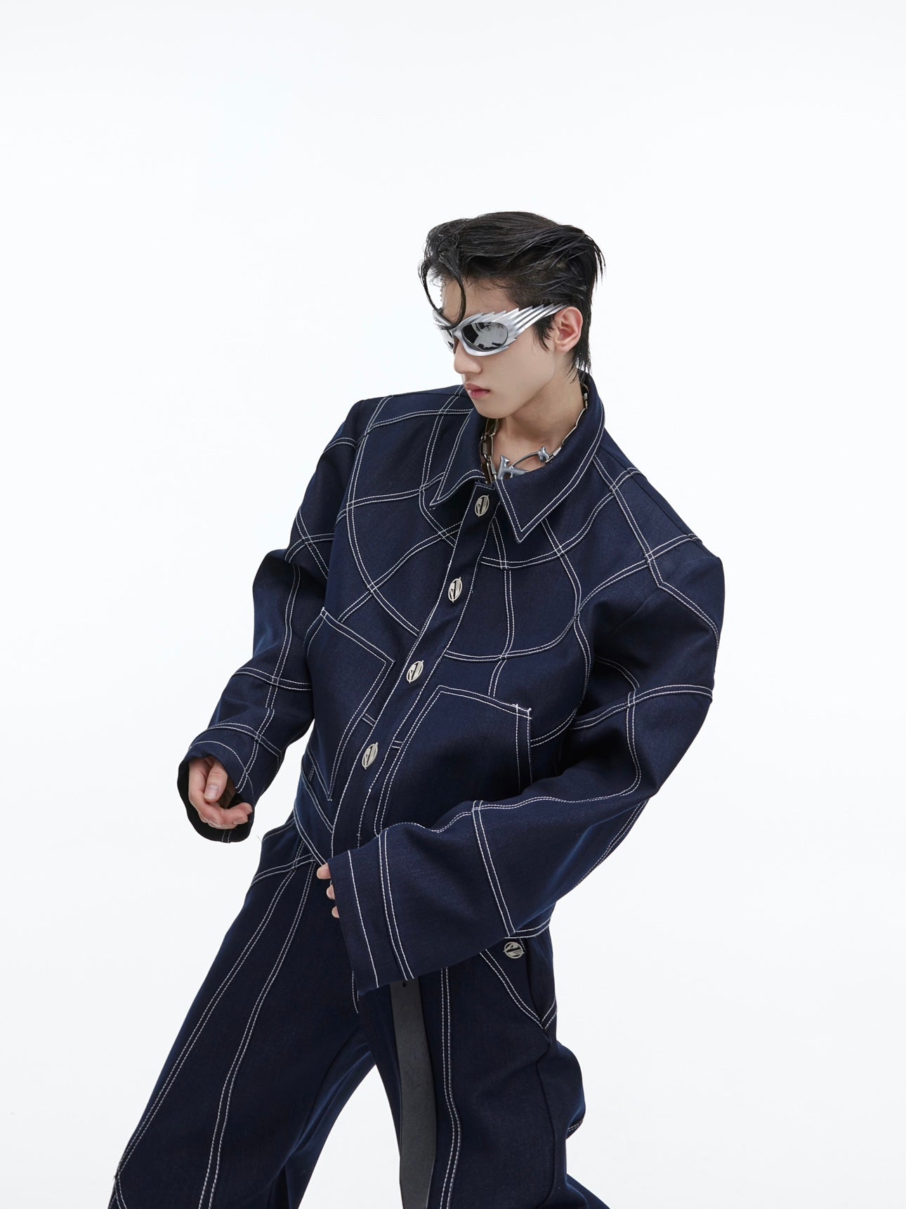 ArguE CulturE Multi - line Vintage Washed Denim Jacket - COPPING THREADS - ArguE CulturE Main image