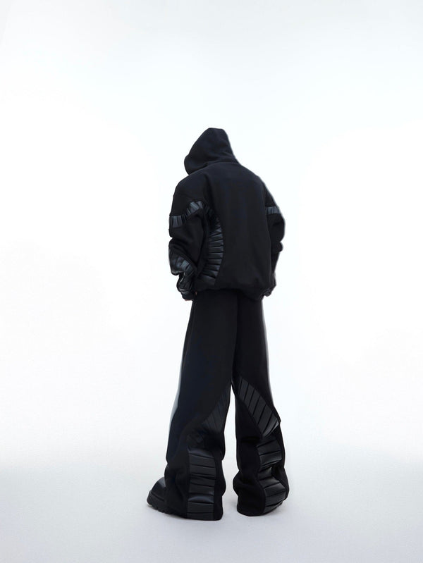 ArguE CulturE PU Leather Patchwork Hoodie - COPPING THREADS - ArguE CulturE