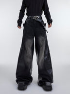 ArguE CulturE PU Leather Washed Patchwork Contrast Denim - COPPING THREADS - ArguE CulturE