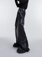 ArguE CulturE PU Leather Washed Patchwork Contrast Denim - COPPING THREADS - ArguE CulturE