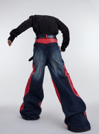 ArguE CulturE PU Leather Washed Patchwork Contrast Denim - COPPING THREADS - ArguE CulturE