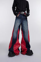 ArguE CulturE PU Leather Washed Patchwork Contrast Denim - COPPING THREADS - ArguE CulturE