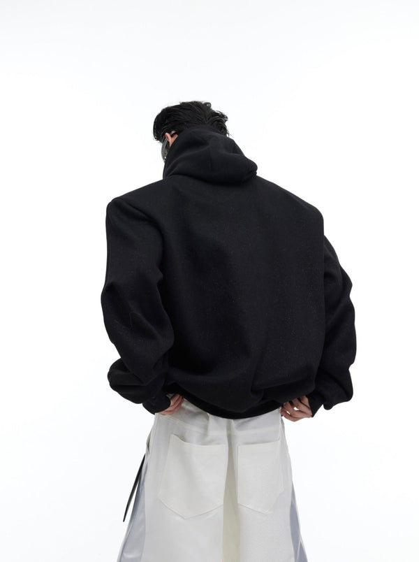 ArguE CulturE Sequined Double - Layer Metal Button Hoodie - COPPING THREADS - ArguE CulturE