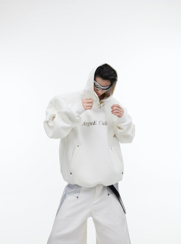 ArguE CulturE Sequined Double - Layer Metal Button Hoodie - COPPING THREADS - ArguE CulturE