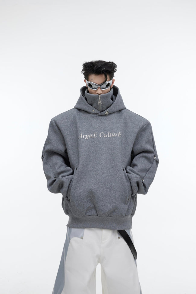 ArguE CulturE Sequined Double - Layer Metal Button Hoodie - COPPING THREADS - ArguE CulturE Hover Image