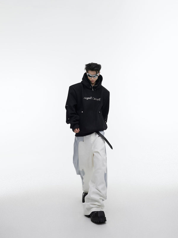 ArguE CulturE Sequined Double - Layer Metal Button Hoodie - COPPING THREADS - ArguE CulturE