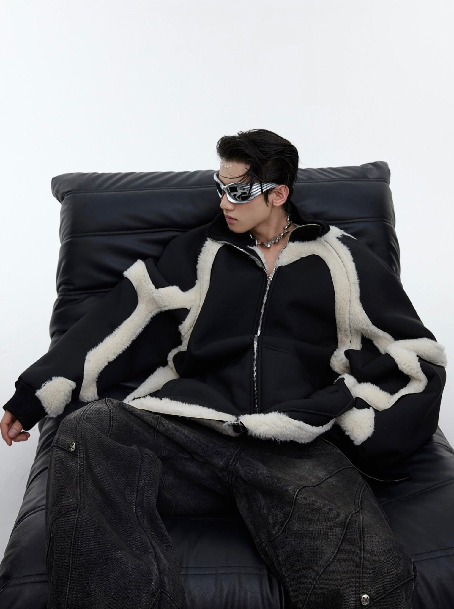 ArguE CulturE Sheep Wool Thickened PU Leather Jacket - COPPING THREADS - ArguE CulturE