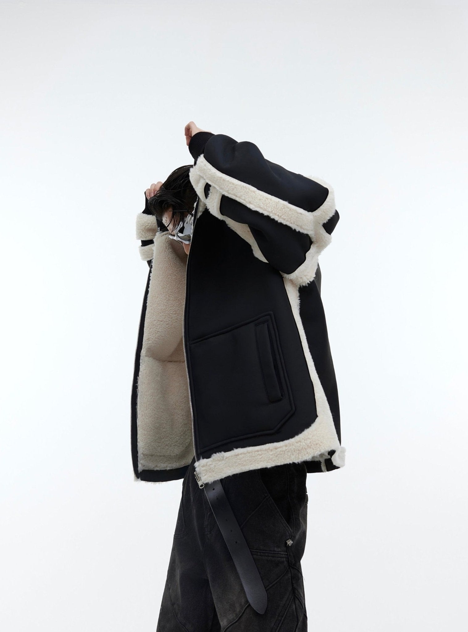 ArguE CulturE Sheep Wool Thickened PU Leather Jacket - COPPING THREADS - ArguE CulturE