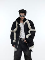 ArguE CulturE Sheep Wool Thickened PU Leather Jacket - COPPING THREADS - ArguE CulturE