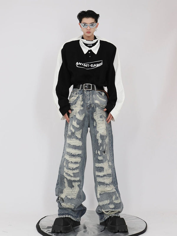 ArguE CulturE Washed Distressed Vintage Denim - COPPING THREADS - ArguE CulturE