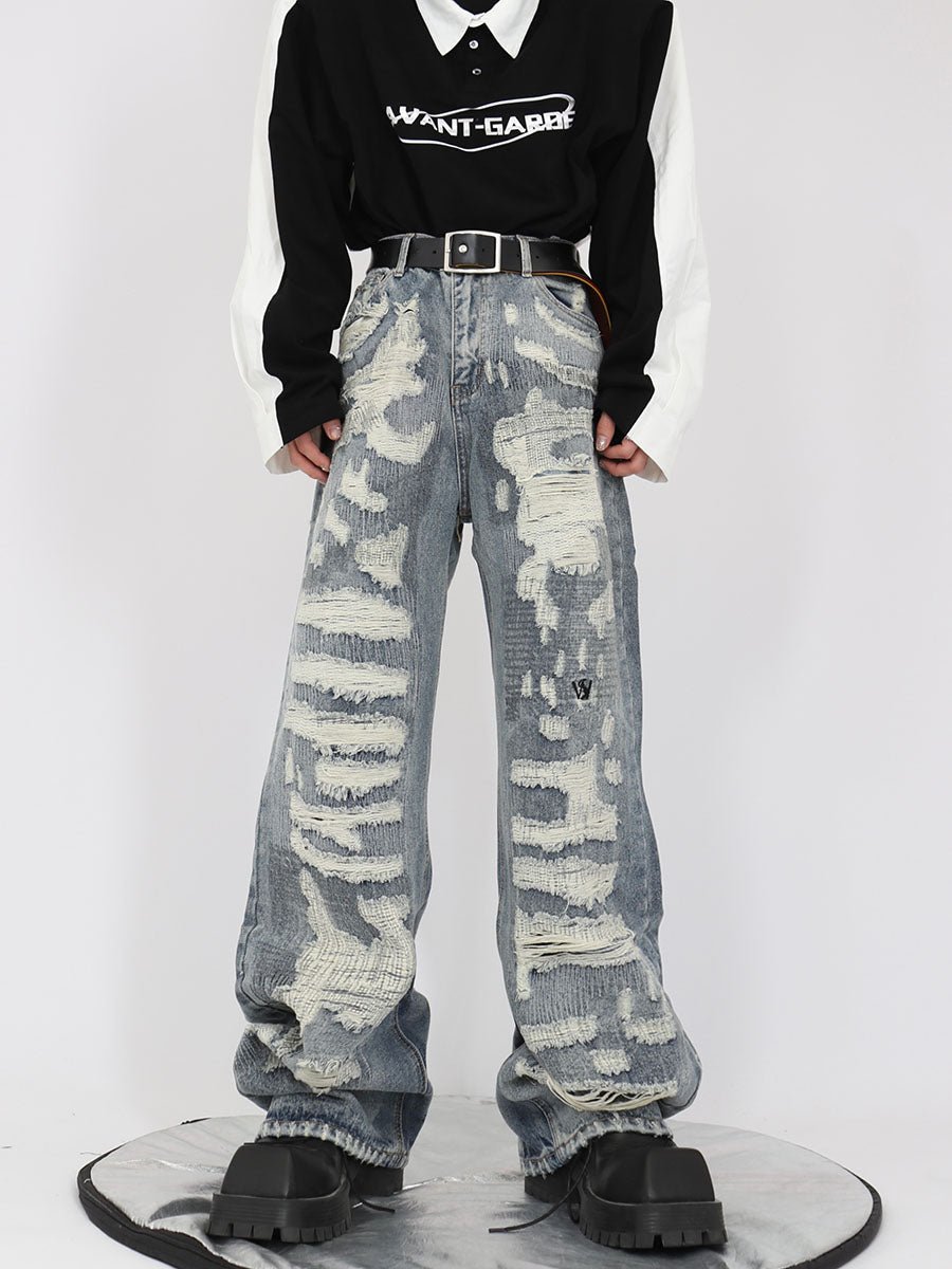 ArguE CulturE Washed Distressed Vintage Denim - COPPING THREADS - ArguE CulturE 메인 이미지