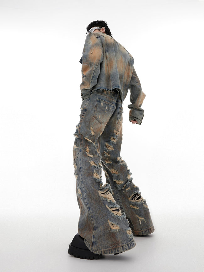 ArguE CulturE Wasteland Distressed Vintage Denim Jacket Main Image