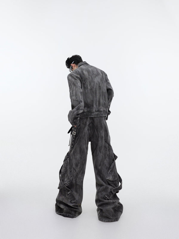 ArguE CulturE Wasteland Style Oversized Pocket Denim Jacket - COPPING THREADS - ArguE CulturE