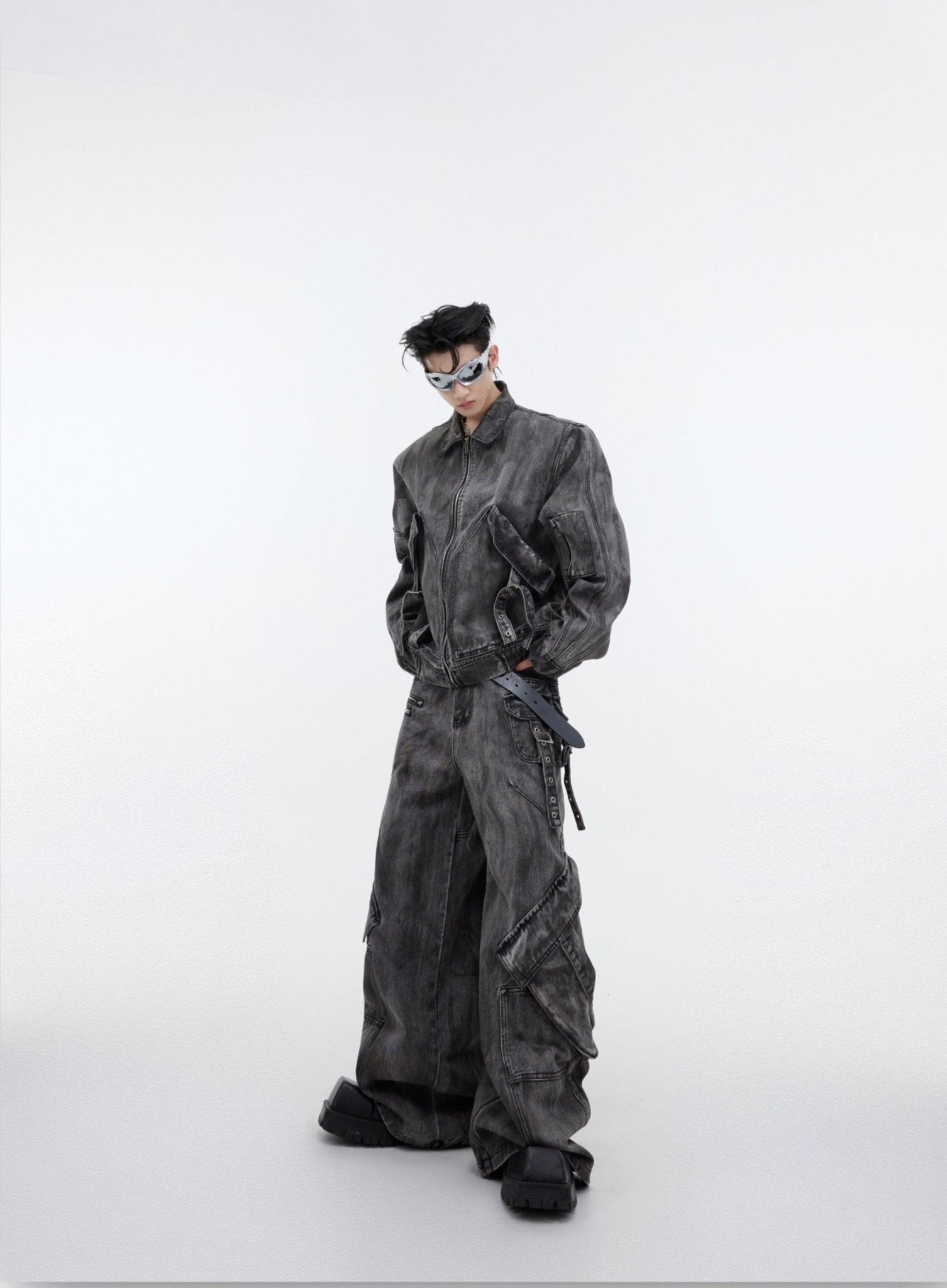 ArguE CulturE Wasteland Style Oversized Pocket Denim Jacket - COPPING THREADS - ArguE CulturE