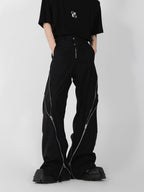 ArguE CulturE Zipper Slit Trousers Black - COPPING THREADS - ArguE CulturE