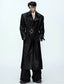 Argue Culture Croc-Embossed Belted Long Coat - product detail view 1