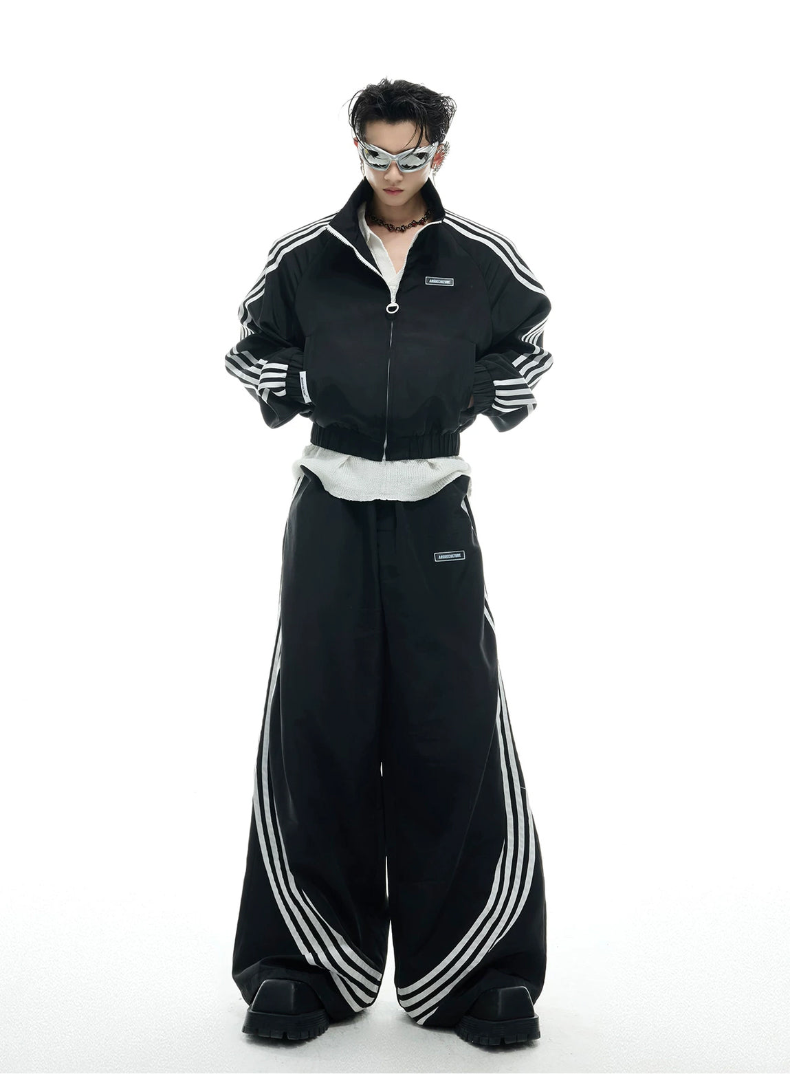 Argue Culture Four-Stripe Cropped Track Jacket - product detail view 9