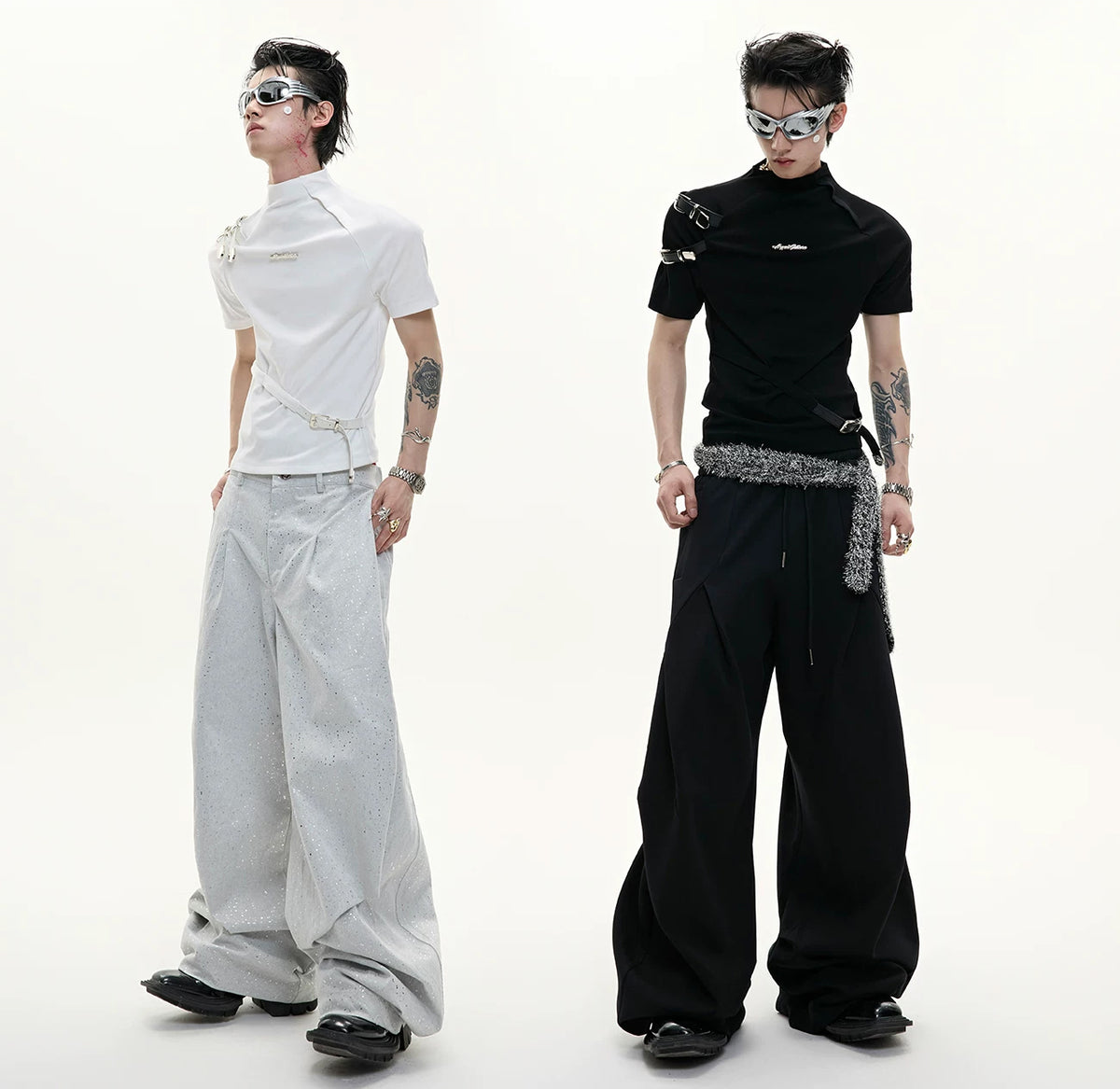 Argue Culture Belted Stand-Collar Fitted T-Shirt - product detail view 3