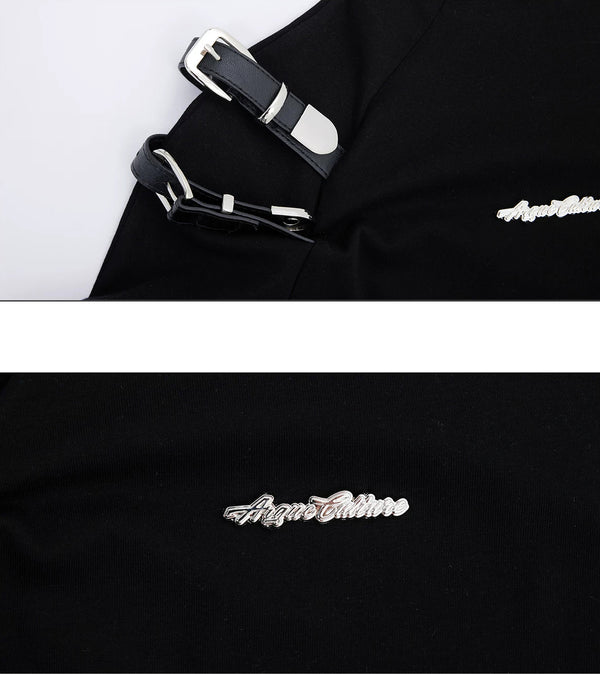 Argue Culture Belted Stand-Collar Fitted T-Shirt - product detail view 11