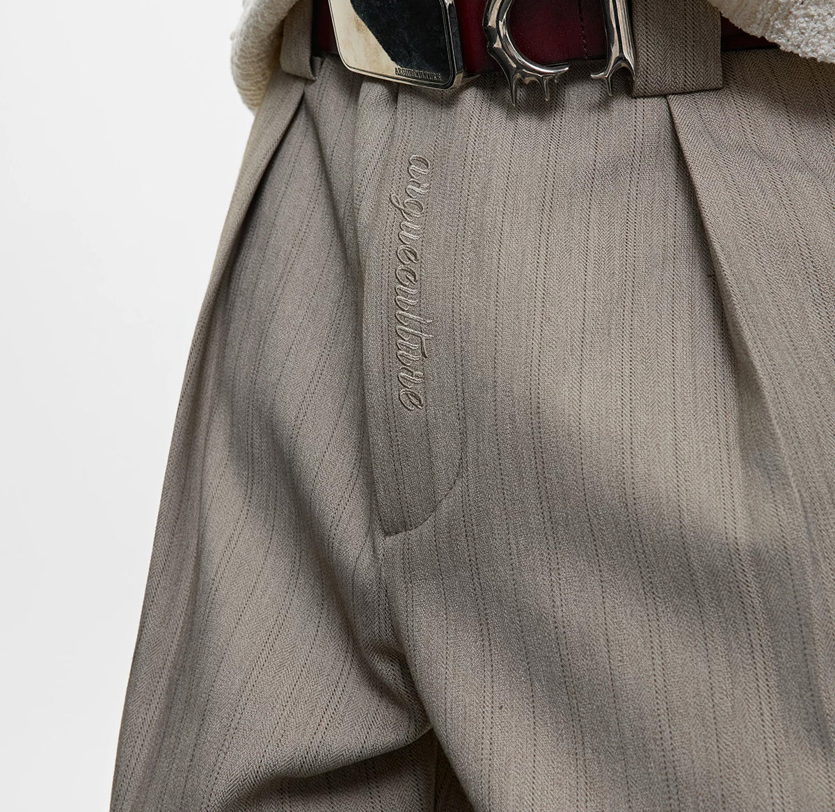 Argue Culture Embroidered Micro-Flare Tailored Pants - product detail view 8