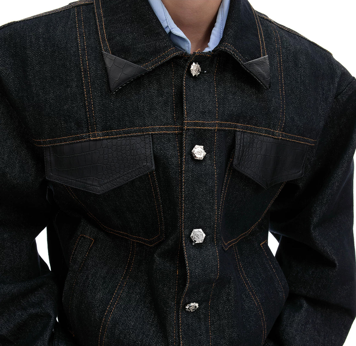 Argue Culture Croc-Trim Cropped Jacket and Pants Set - product detail view 3
