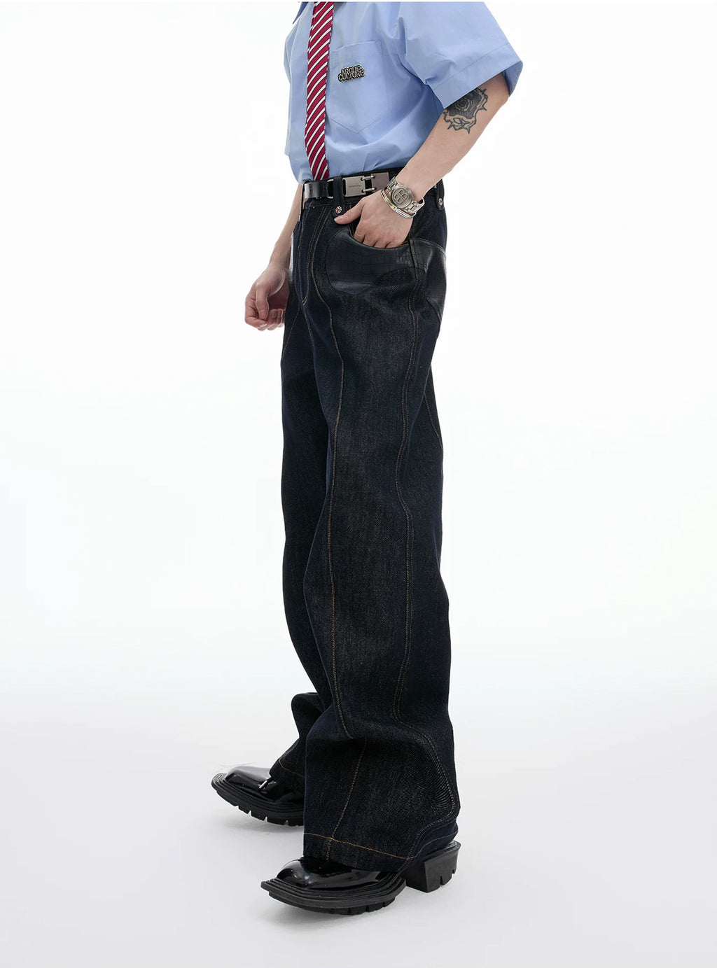 Argue Culture Croc-Trim Cropped Jacket and Pants Set - product detail view 7