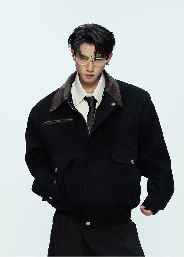 Argue Culture Contrast-Collar Utility-Pocket Jacket - product detail view 6