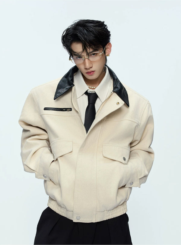 Argue Culture Contrast-Collar Utility-Pocket Jacket - product detail view 8