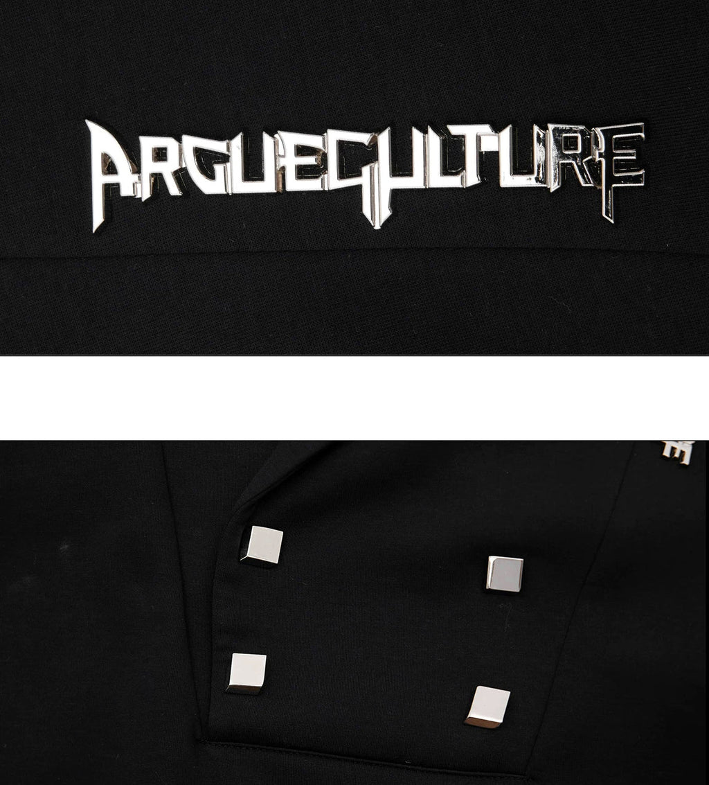 Argue Culture Metal-Detail Padded-Shoulder Top and Pleated Pants Set - product detail view 11