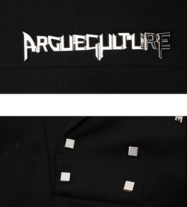 Argue Culture Metal-Detail Padded-Shoulder Top and Pleated Pants Set - product detail view 11