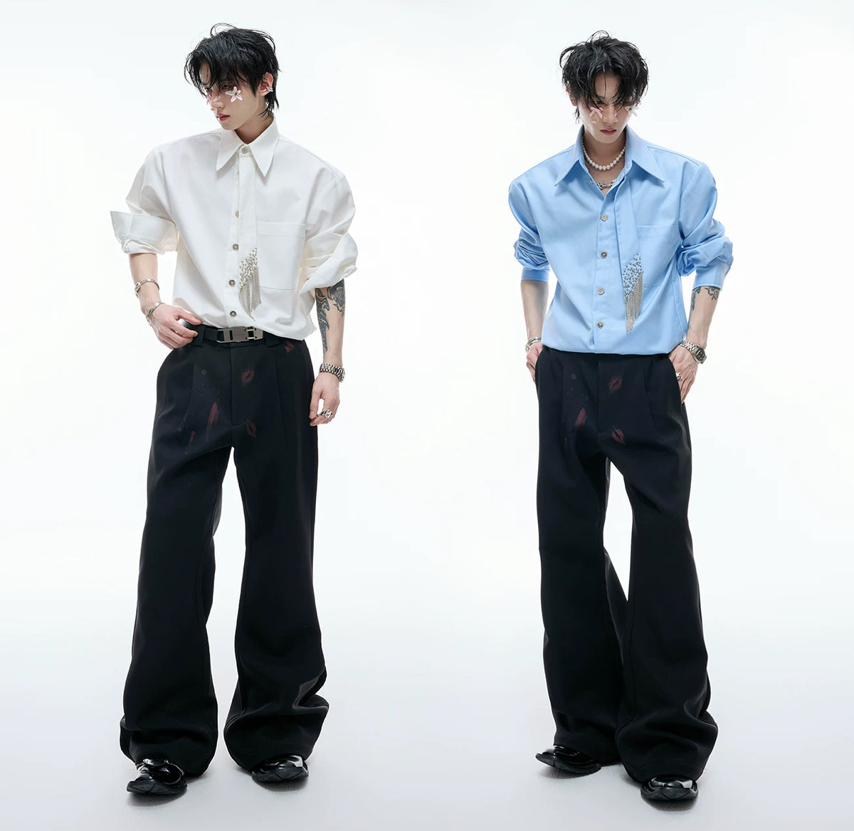 Argue Culture Tie-Panel Padded-Shoulder Shirt - product detail view 3