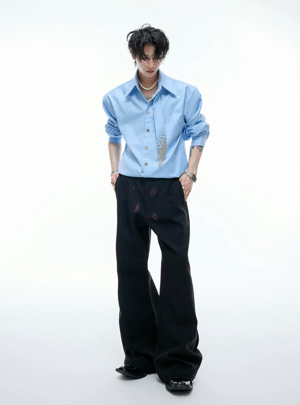 Argue Culture Tie-Panel Padded-Shoulder Shirt - product detail view 7