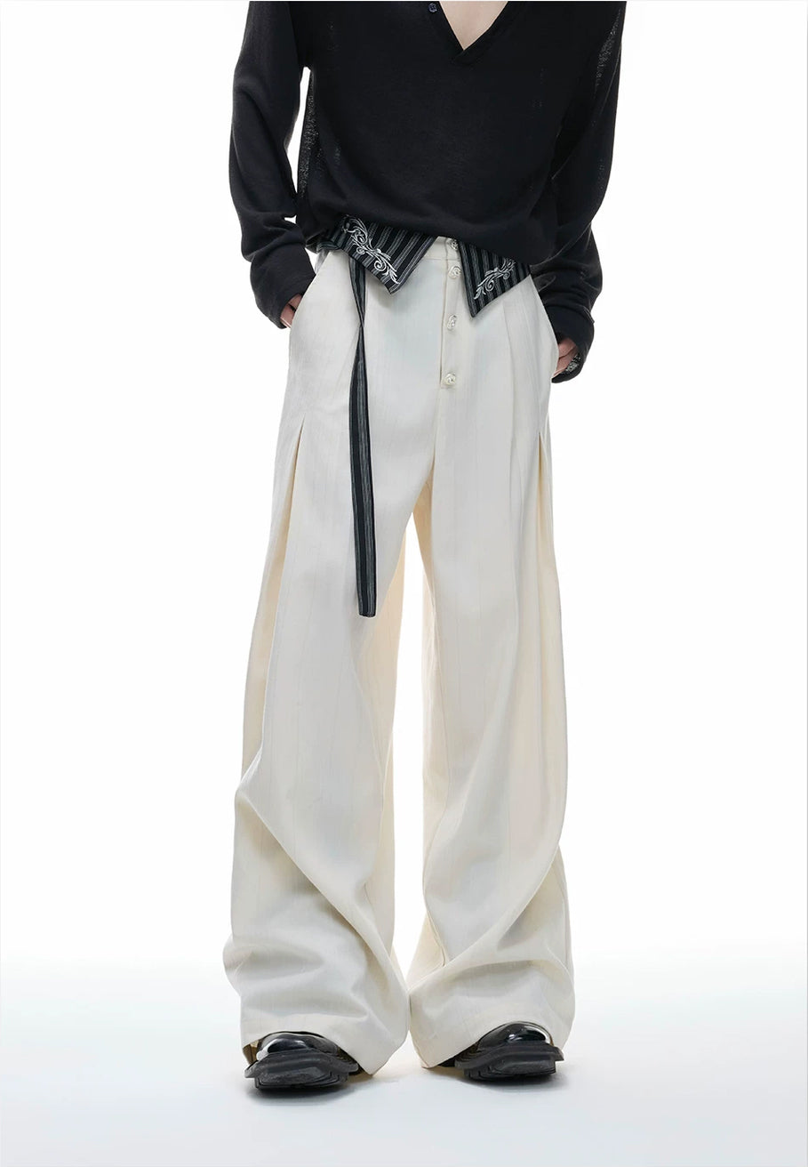 Argue Culture Embroidered Asymmetric Stripe Shirt Set - product detail view 16