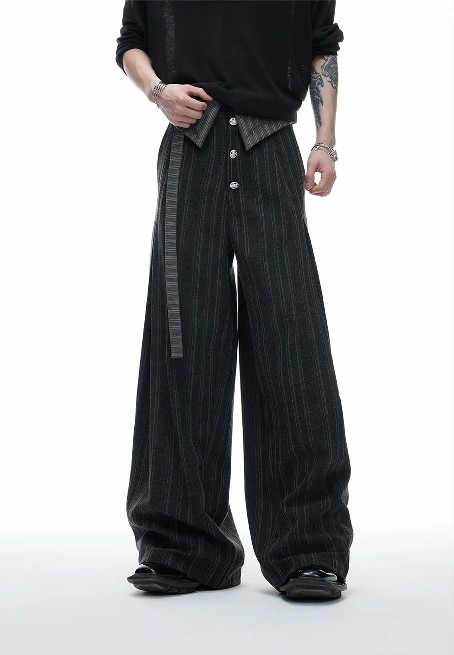 Argue Culture Embroidered Asymmetric Stripe Shirt Set - product detail view 20