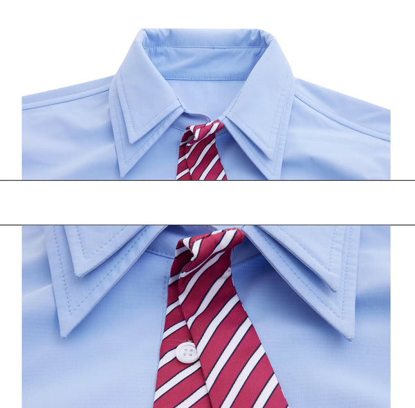 Argue Culture Layered Tie-Collar Short-Sleeve Shirt - product detail view 13