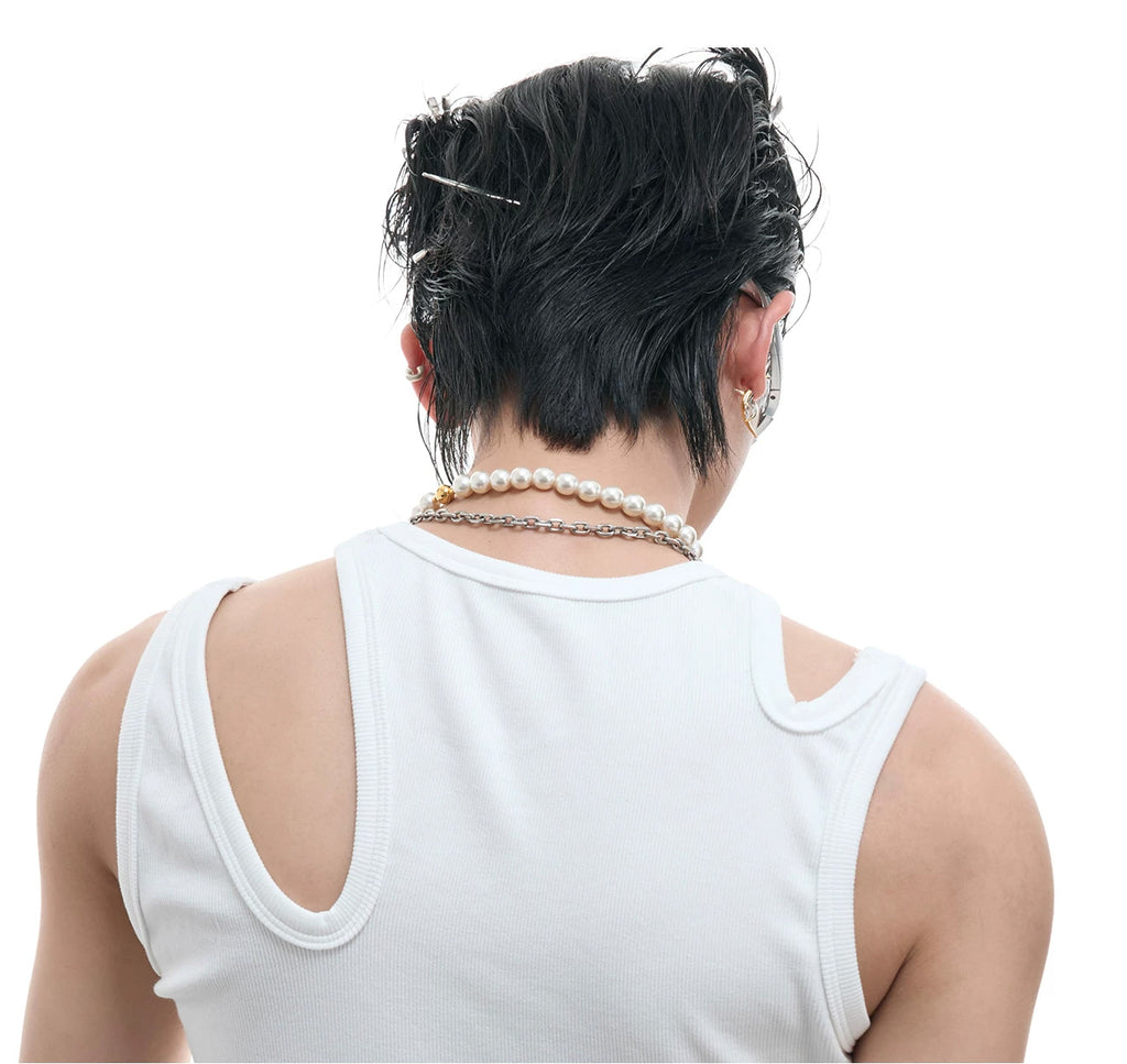 Argue Culture Cutout Metal-Detail Fitted Tank Top - product detail view 7