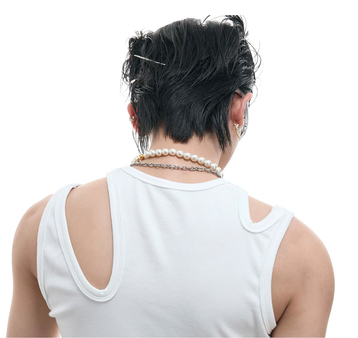 Argue Culture Cutout Metal-Detail Fitted Tank Top - product detail view 7