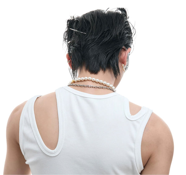 Argue Culture Cutout Metal-Detail Fitted Tank Top - product detail view 7