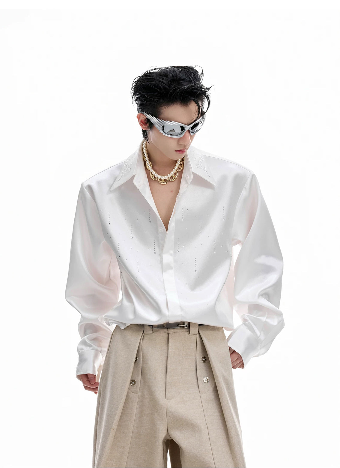 Argue Culture Shimmer Cropped Shirt - product detail view 7
