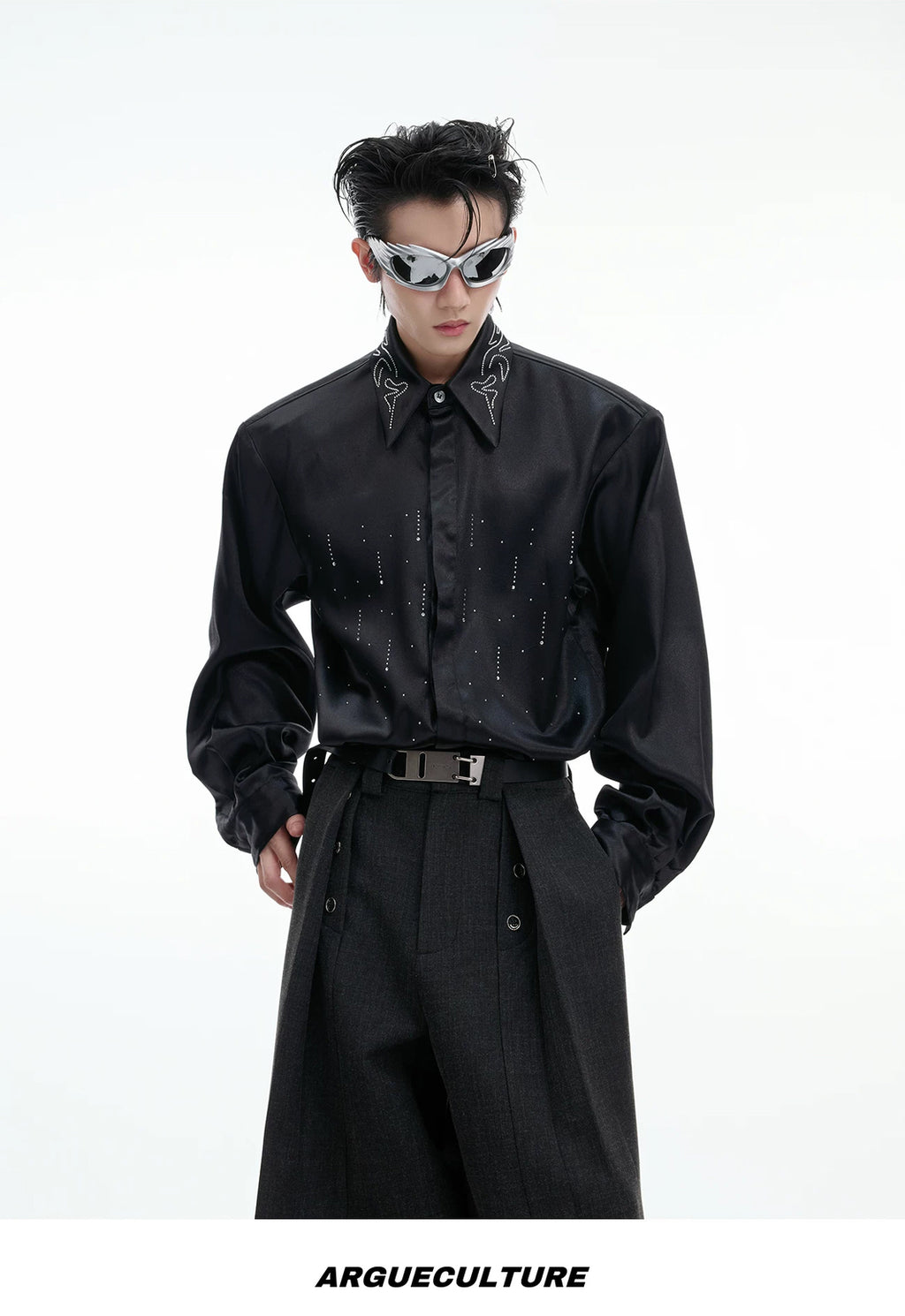 Argue Culture Shimmer Cropped Shirt - product detail view 8