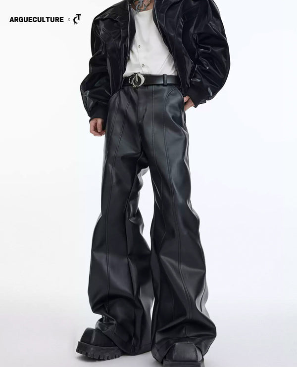 Argue Culture Panelled Matte Flared Pants - gallery view 1