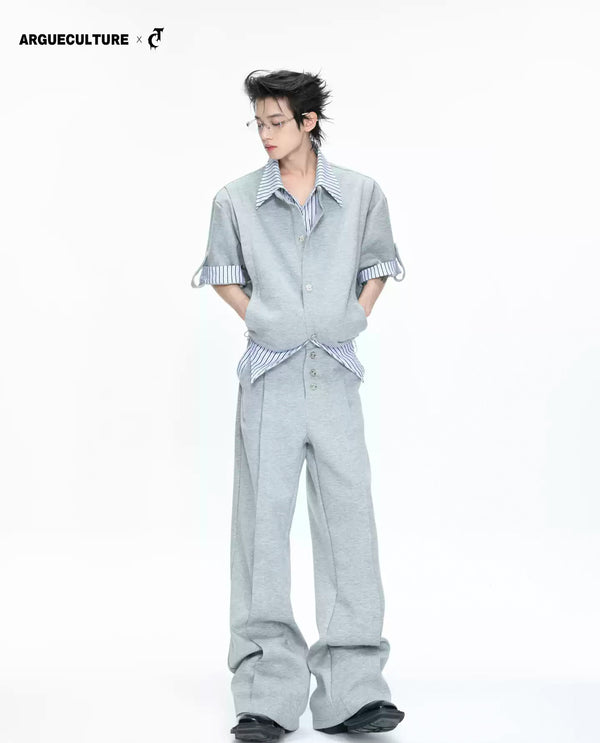 Argue Culture Layered Stripe Short-Sleeve Shirt Set - gallery view 1