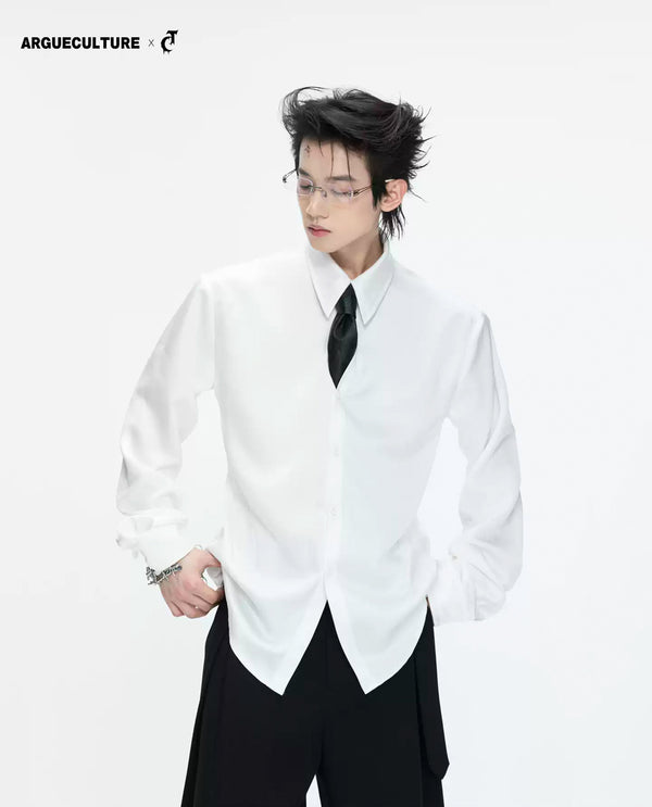 Argue Culture Satin-Finish Waist-Shaped Shirt - gallery view 1