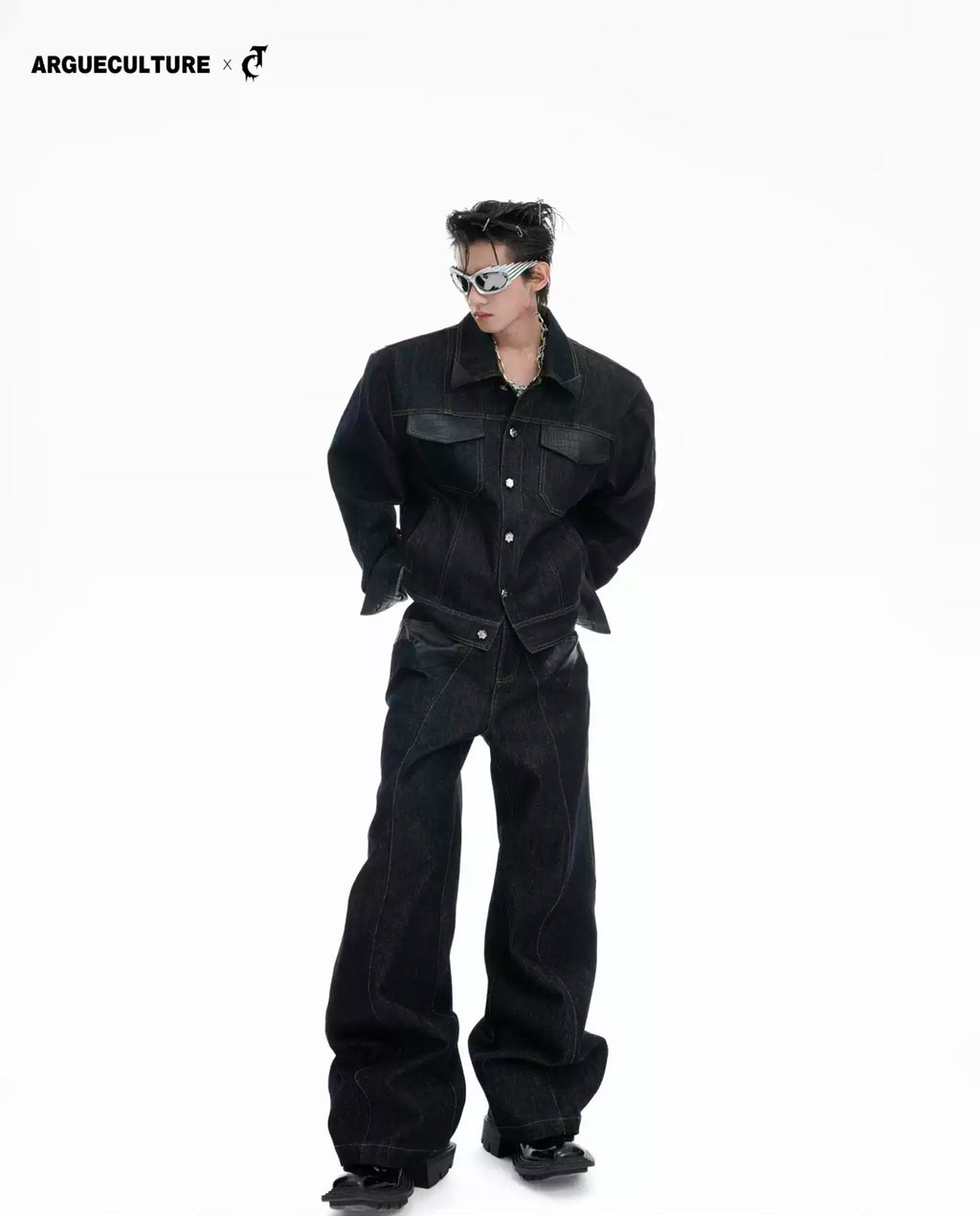 Argue Culture Croc-Trim Cropped Jacket and Pants Set - gallery view 1