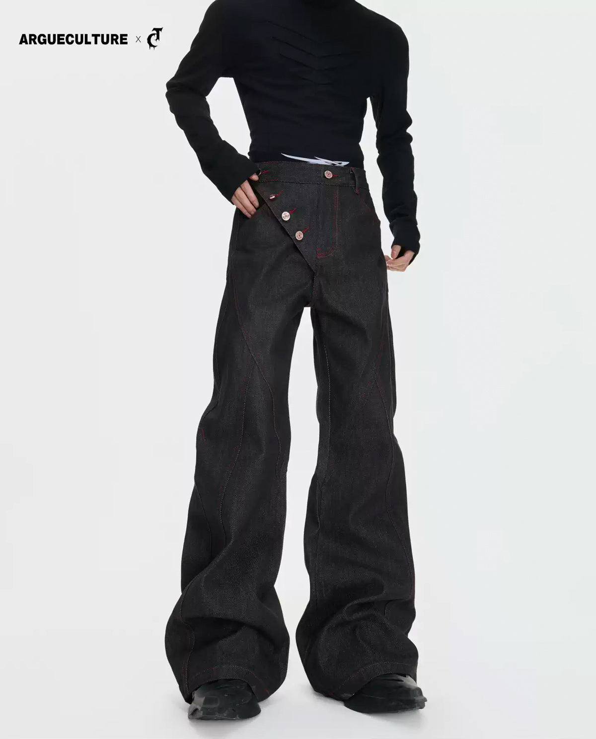 Argue Culture Side-Closure Flared Jeans - gallery view 1 메인 이미지