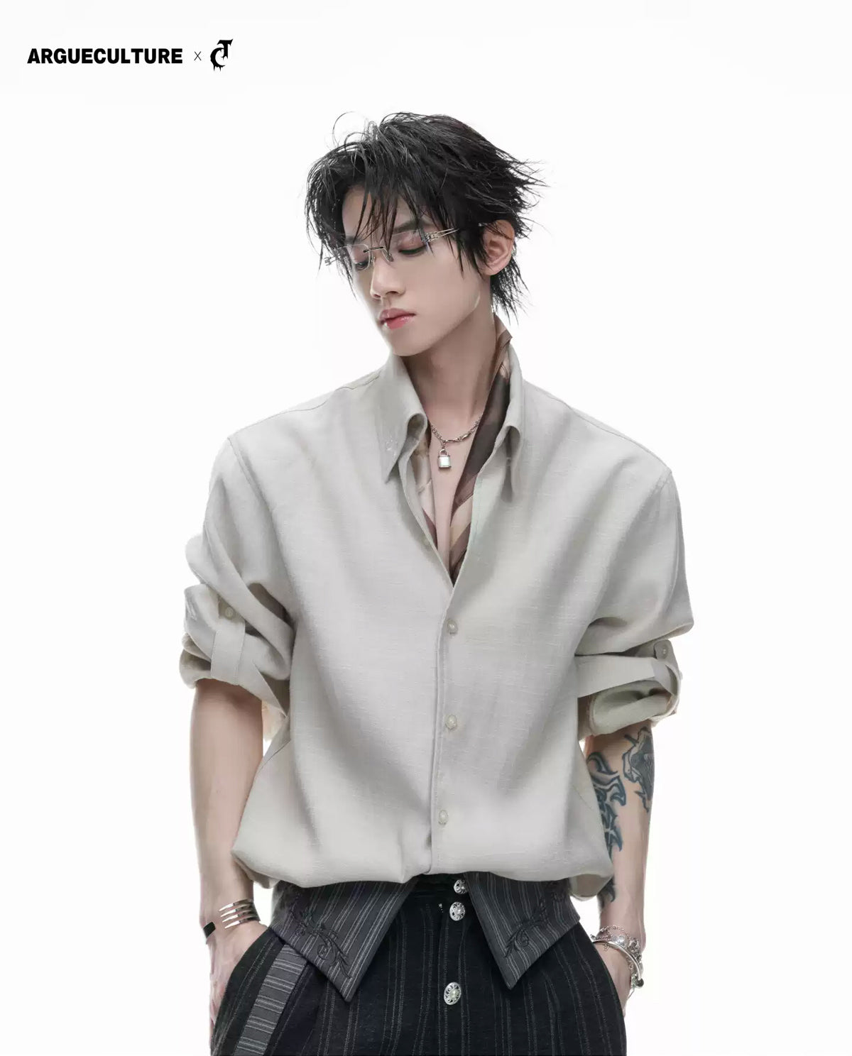 Argue Culture Textured Relaxed Shirt - gallery view 1 메인 이미지