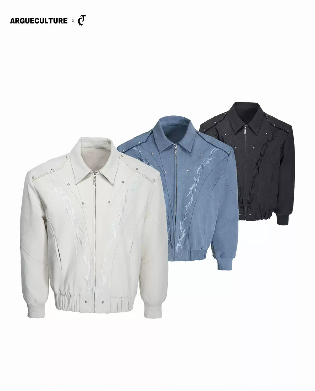 Argue Culture Studded Embroidered Cropped Jacket - gallery view 1