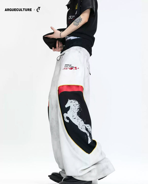 Argue Culture Double-Waist Embroidered Baggy Sweatpants - gallery view 1