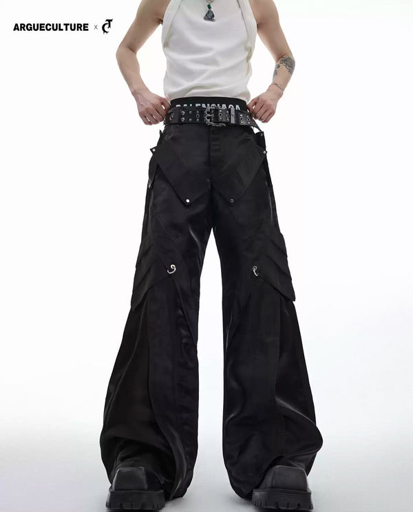 Argue Culture Liquid-Finish Buckled Flared Pants - gallery view 1
