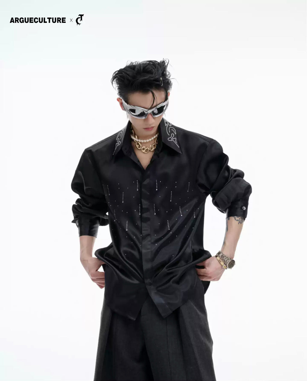 Argue Culture Shimmer Cropped Shirt - gallery view 1